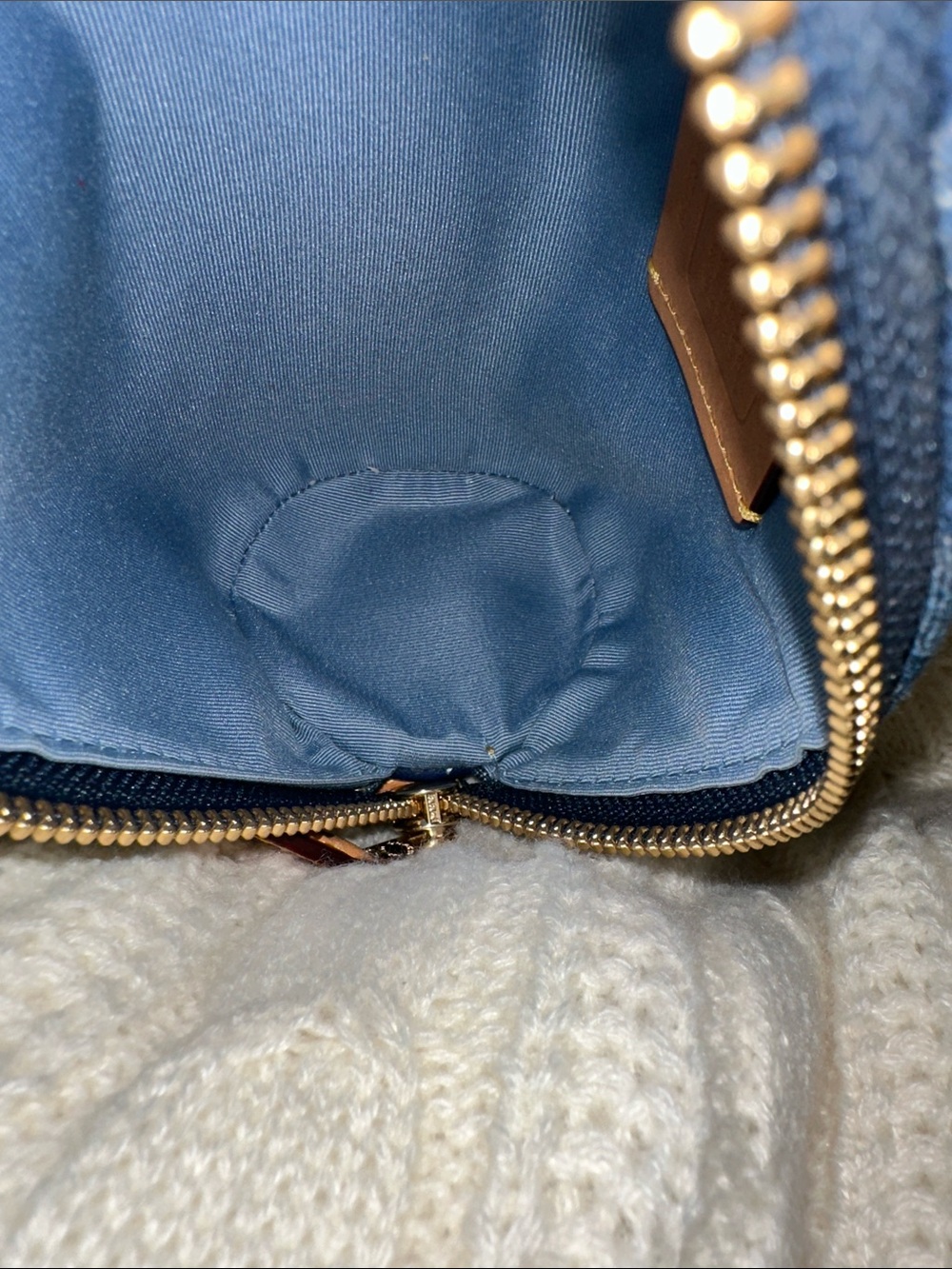 Coach Denim Signature Mini Barrel Bag with Tan Leather Strap - Picture 14 of 16